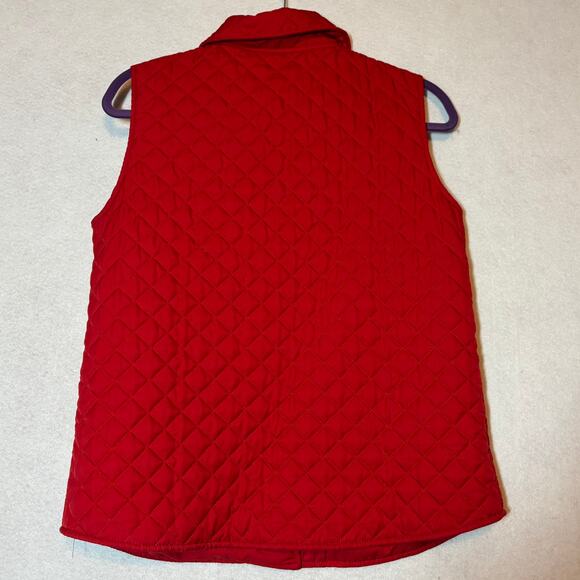 DRAPERS & DAMON'S Women's Quilted Buttoned Red Vest Size Small - Picture 2 of 6